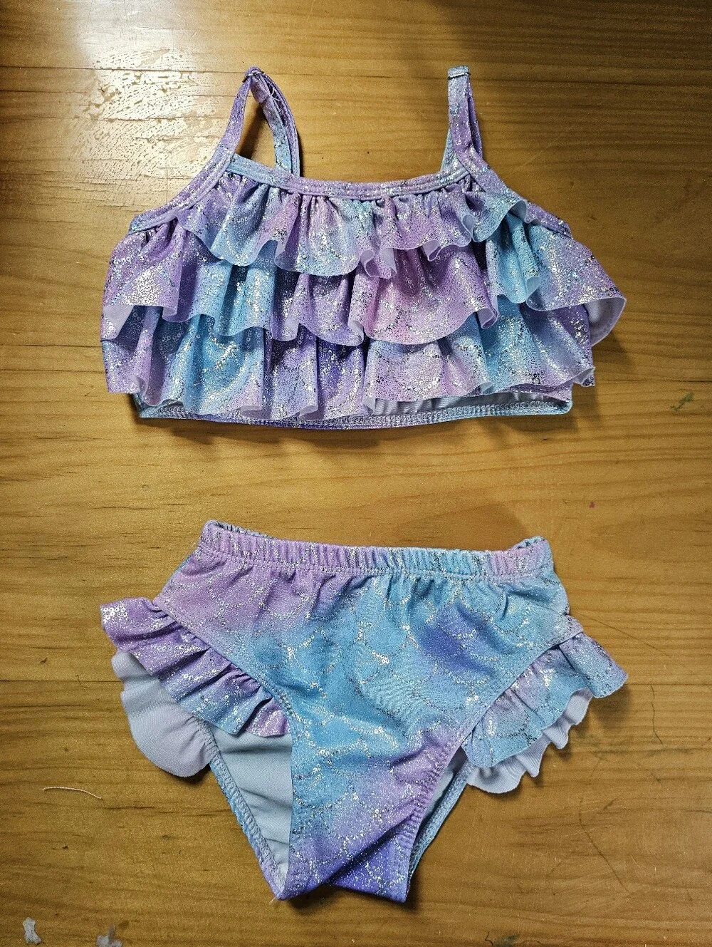 Girls Mermaid Ruffle 2-Piece Swimsuit